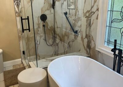 A classdoor bathroom inside of the fitting pipes