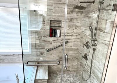 A classic look of class door bathroom