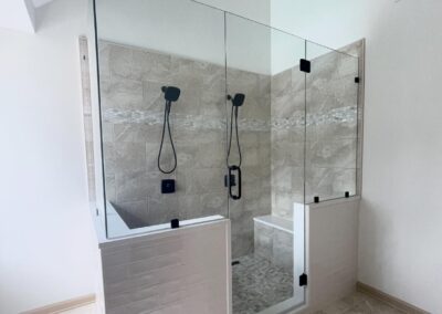after image of the inside class door Shower